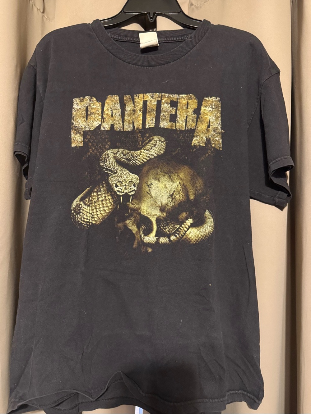 Vintage Y2K “PANTERA”  Black and Gold Band Tee/ Tennessee River tag
